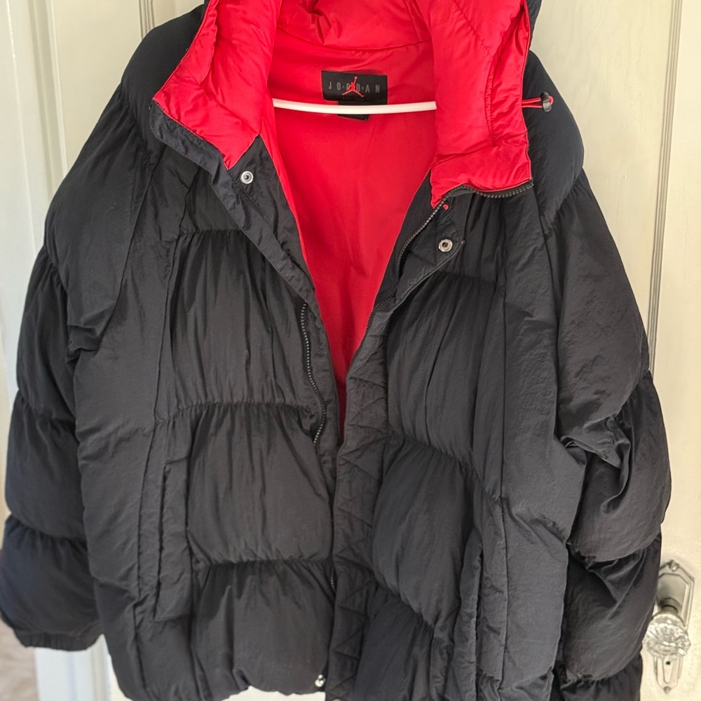 Jordan Red and Black Puffer Coat